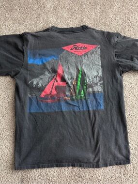 Vintage 90s Hobie Surfboards Pocket Tee Single Stitch Faded Black 21x26.5